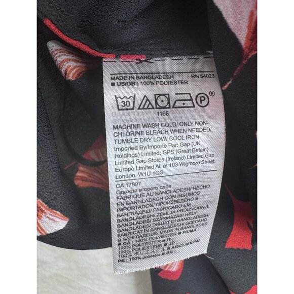 Banana Republic Women's Black Floral Ruffle Sleeve Top XXL - Picture 8 of 8